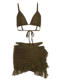 Ruffle Bikini Three Piece