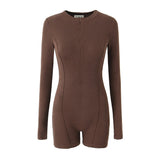 Spring Style Knitted Slim Zipper Long-Sleeved Solid Color