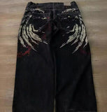 Street Clothing Jeans Y2K Pants Hip-Hop Embroidered Jeans Loose Jeans