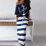 Off Shoulder T-shirt Long Skirt Set Women Summer Skew Neck Tops Drawstring Pocket Skirt 2 Pieces Sets Female Dresses