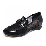 Zingj Head Net Single Shoes Women's 2024 Spring New Metal Buckle Flat-Soled Love Shoes With One Foot In Cow Lacquer