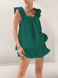 Cotton Ruffle Cami Shorts