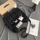 Aesthetic Denim Large Canvas Crossbody BagOutfit