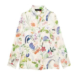 Spring Floral Printed Satin Loose Shirt