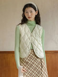 Vests Women Winter Coats Solid Vintage V-neck Ins Korean Style Tender Simple Basic Girls All-match Sleeveless