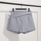 Zingj Suit Shorts Black Summer Thin 2024 New Loose High-Waist A-Line Casual Wide-Leg Hot