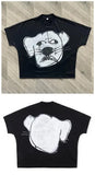 Boxy Fit Tee Cartoon Spoof Printing Beauty Trend Loose