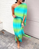 Independent Station Sexy And Popular Style Oblique Shoulder Single-Sleeved Dress For