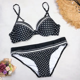 Swimwear 2022 Bikinis Black Swimming Suit For Women Dot Polka Swimsuit Padded Push-up Bikini