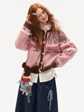 Pink Pattern Button Up Cardigan- Outfit