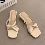 Women 2025 Summer New French Niche Head Thick One With Sandals Wearing