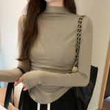 Collar Head Pure Desire Long-Sleeved Pleated Blouse Women's Autumn And Winter New Tight Waist