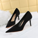 Zingj Korean Version Of Fashion Pedicure Delicate Show Thin High Heels Ultra High Heel Silk Shallow Pointed Single