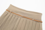 New Spring Style Wide-Pleated Thin Waistband Decorated With A Hundred-Suit Skirt
