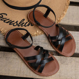 Summer New Large Size Roman Sandals Cross With Flat Sandals