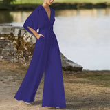 Zingj Winter New Women's Dress Jumpsuit Hot Style Deep V High