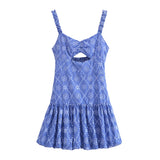 Summer Style Hollowed-Out Embroidery Suspender Dress