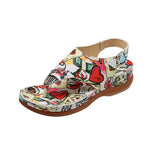 Zingj Sandals Summer New Thick Slope Heel Sandals Clasp Leisure Sequins Retro Large-Size