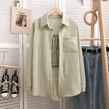Elegant Women Blouses Cool Korean Long Sleeved Sunscreen Chiffon Shirt Jacket for Women Beach Shirt Long Tunic for