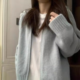 Zingj Hooded Knit Top Female Autumn And Winter 2024 Spring Zipper Lazy Soft Waxy Outside With A Sweater Cardigan