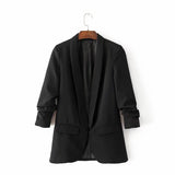 Fashionable Suit Jacket With Buckle-Free Pleated Sleeves In Spring