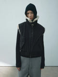 [Daihe] Winter New Leisure Standing Collar Polar Bear Hair Double Zipper Simple Versatile Vest Coat H7861-Outfit