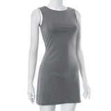 Grey Tank Mini Dress-Outfit