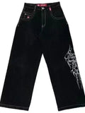 Sales Of Black Printed Jeans, Vintage Jazz Dance Pants, Harajuku Cool