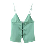 Spring Bowknot Silk Satin Blouse
