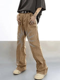 Men's Vintage Wash Embroidered Ankle Flare Jeans-Outfit