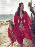 Quick-drying Black Indie Folk Embroidered Long Summer Beach Dress Moroccan Kaftan Plus Size Women Beachwear Maxi Dress