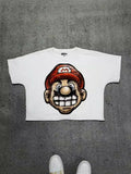 Version Simple Minority Design Cartoon Long Printed Cotton T-Shirt Men's Hip-Hop Harajuku Y2k Loose Couple