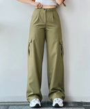 Street Style Straight Leg Cargo PantsOutfit