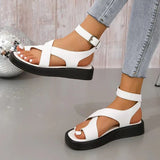 Sandals 2023 Summer New Thick-Soled Leisure Large-Size Toe-Raising Shoes Roman Women's