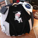 100% cotton cartoon printed short sleeve T-shirt women loose tops Summer streetwear O-neck sweet girls tee shirt