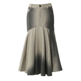 Autumn And Winter Positioning Printing Personality Hair, Body Fish Tail Shape Skirt Female