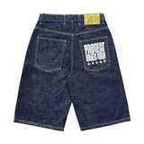 Casual Jeans Summer Street Hip-Hop Fashion Brand Letter Printed Denim Straight Shorts