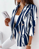 Zingj Wise New Autumn And Winter Hot Style Long Sleeve Double Breasted Printed Suit Small