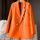 Zingj New Blazer Female Metal Button British Wind Casual Versatile Green Red Small Suit
