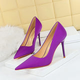 Zingj Korean Version Of Fashion Simple Pedicure Show Thin Ultra High Heel Shallow Pointed Heels Women's Single