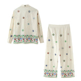 Summer Flower Embroidered Baggy Shirt 3444460 Trousers