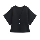 2025 Fashion Street V-Neck Simple Knitted Coat Women's
