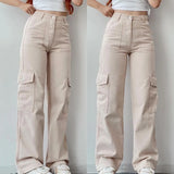 New Jump Casual Trousers Mid-Rise Three-Dimensional Pocket Trousers Waist-Up