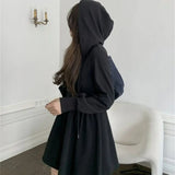 Zippers Women Dresses Mini Solid Korean Style Long Sleeve Elegant Leisure Soft Fashion Vintage Simple Streetwear