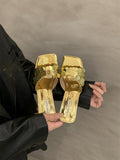 Zingj Summer 2024 Niche Premium Sandals With One-Line Sequined High-Heeled Sandals For Women's