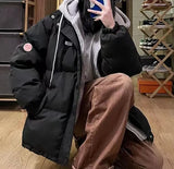 Zingj Version Of The Color Thickened Hooded Fake Two Ins Short Cotton Clothes Women Winter New Students Cotton Coat