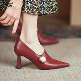 Women Fashion Light Brown High Quality Heel Shoes for Autumn Amp Spring Lady Classic Comfort Stylish Black Shoes Women