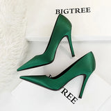 Zingj Fashion Simple Ultra High Heel Shallow Pointed Sexy Nightclub Show Thin Silk Women's Singles