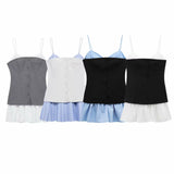 Niche Babes Fake Two Spliced Short Sling Dress Women