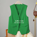 Zingj Vest Female 2024 Spring And Autumn New Korean Version Of Foreign Fashion Trend Vest Rice White Horse Clip Suit